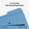 Smead Blue File Folders for Documents, with 1/3-Cut Tabs, Letter Size, Blue, ...