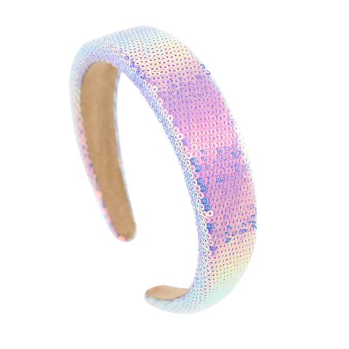 Gmmidea Sequin Sparkly Headbands for Women Girls Glitter Bling Gold Headband Beaded Padded Birthday Holiday Hairbands for Women's Hair Accessories Purple