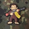 FURIOUS GEORGE PVC Morale Patch Hook Back CURIOUS MONKEY AK47 SHOT Show SHOOTING