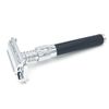 Parker Safety Razor, Parker 92R Graphite Gray, Long Handle Heavyweight Butterfly Open Double Edge Safety Razor for Men, 5 Parker Premium Platinum Double Edge Razor Blades Included