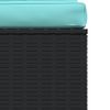 CHARMMA Patio Middle Sofa with Cushions Black Poly Rattan-314