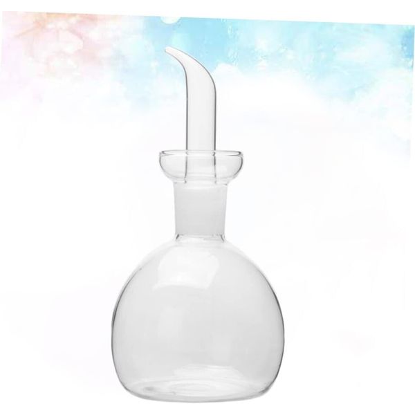 Modern Oil Vinegar Dispenser Decanter Clear Glass Wide Cylindrical Bottle - 28oz