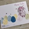 WHITE COTTON CARDS 6 X EASTER NOTECARDS, HAND FINISHED (N95-E1)