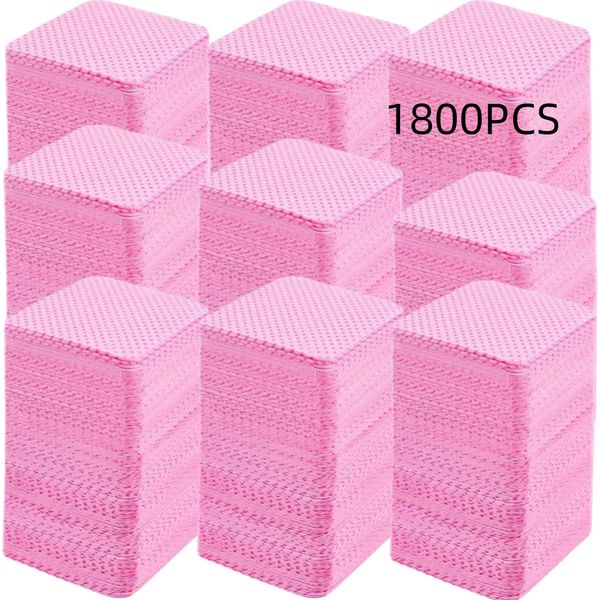 1800 PCS Lint Free Nail Wipes, Gel Nail Polish Remover Wipes, Absorbent Soft Non-woven Fabric Nail Cleaning Pads Lash Glue Wipes Cleaning Pads, Eyelash Extension Glue Wipes for Lash Extension Supplies