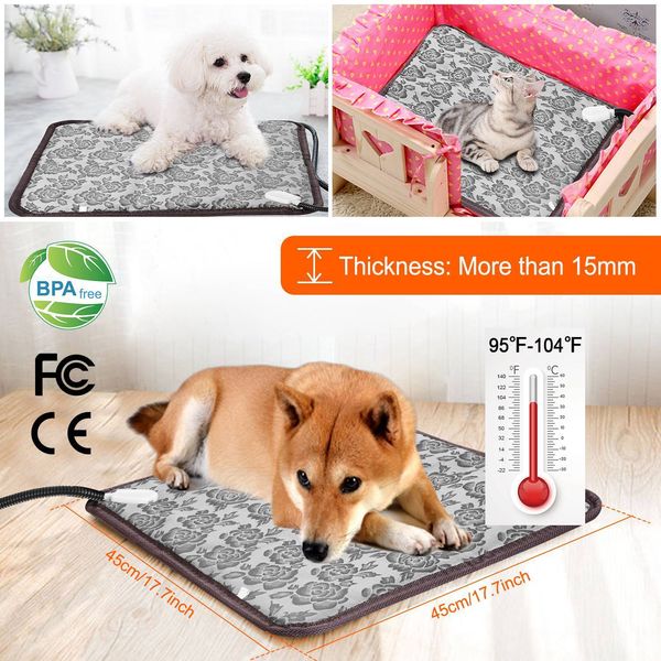 2-Sizes Pet Heating Pad Electric Blanket Waterproof Mat Warmer Washable Dog Cat