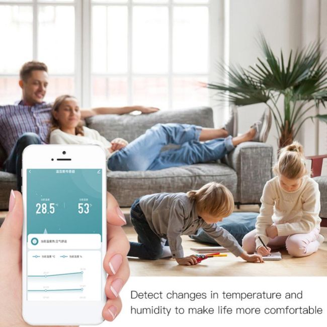 Smart WIFI Indoor Outdoor Hygrometer Thermometer Alexa Google App Control