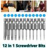 12PCS Steel Tamper Proof Security Drill Bit Set Torx Screwdriver Flat Head 1/4" Hex Accessory Kit Accessories
