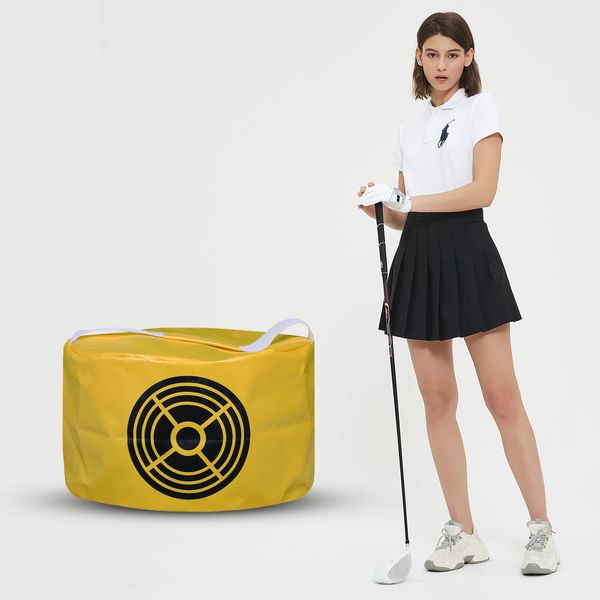 Scott Edward Golf Smash Bag, Golf Impact Bag, Power Smash, Hit Pocket, Swing Training Aid, Practice Tool, Waterproof, Durable PVC Fabric (Yellow)