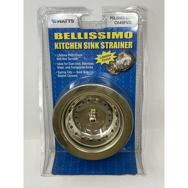 Watts C645PVD Bellissimo Kitchen Sink Strainer Polished Brass