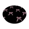 Cute Bow Pink Ribbons Black Pattern PopSockets Adhesive PopGrip