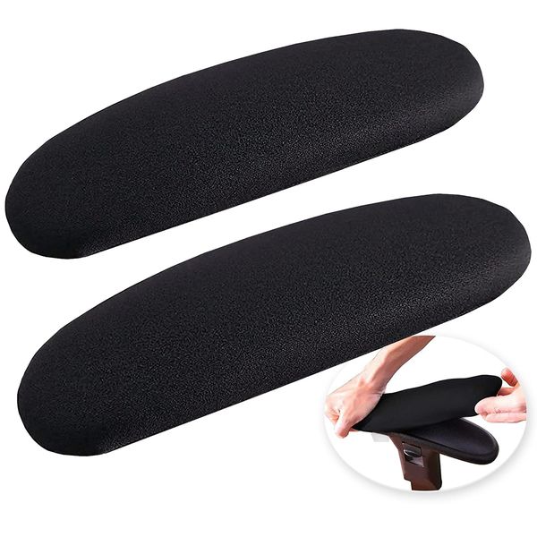 1 Pair Office Chair Covers Armrest Cushion Arm Pain Relief Seat Removable Elastic Armchair Protector Elbow Arm Protection Easy Wash (Chair Armrest Cover) Black-2