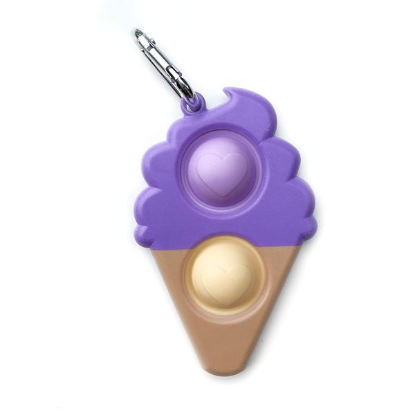 Top Trenz OMG Pop Fidgety Mega Pop Keychain (Purple ice Cream Cone)