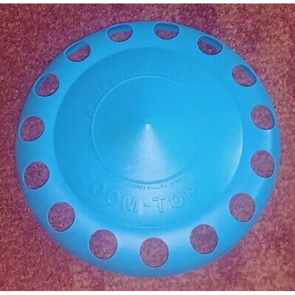 Vtg Toy 1970s Amsun UFO Disc frisbee Zoom Top Space Ship Blue FLYING SAUCER