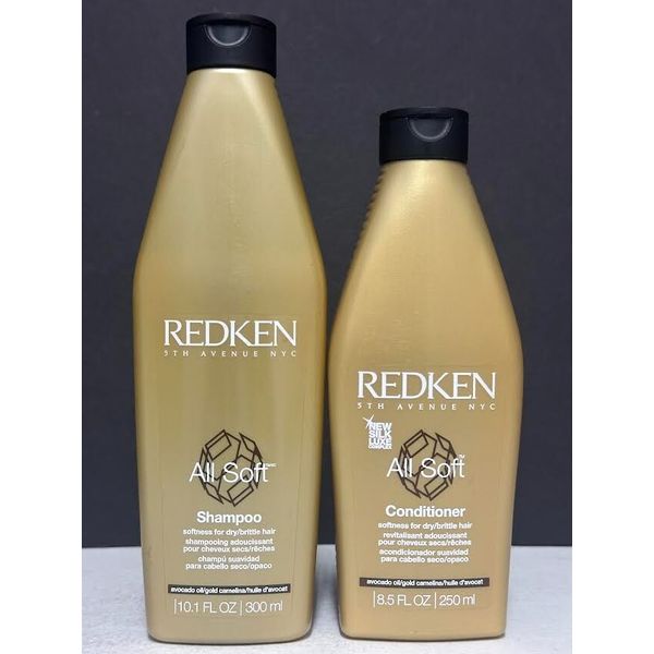 Redken All Soft Shampoo 10.1floz & Conditioner 8.5floz Softness For Dry/Brittle