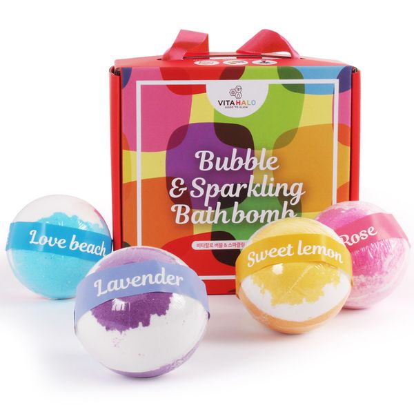 Vita Halo Bath Powder Bubble & Sparkling 4 Types Bath Bomb