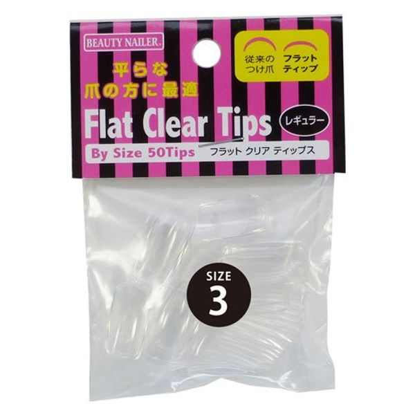 Beauty Nailer Nail Tips Flat Regular Refill Clear BBS2N-3 50P