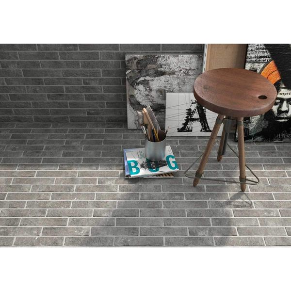 2.5" x10" Manhattan Gray Brick Porcelain Tile (1 Piece)