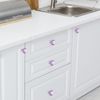 Ravinte Pack of 10 Crystal Drawer Knobs and Handles, Diamond Shape Knobs for Drawers, Kitchen Cupboard, Drawer Pulls Handles - 30 mm Knobs with Silver Base (Purple)