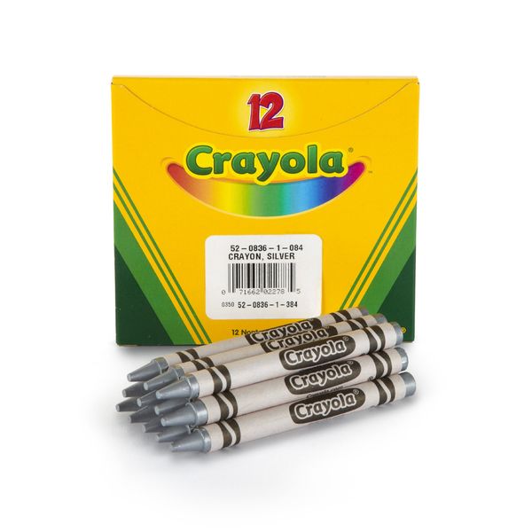 Crayola Metallic Silver Crayons, Bulk Crayons, 12 Count