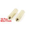 Sourcingmap M3 x 18mm Female Thread Brass Hex Standoff PCB Pillar Spacer 10pcs