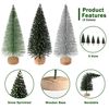 Mini Bottle Brush Christmas Trees for Table Decorations and Crafts (Silver, Green)