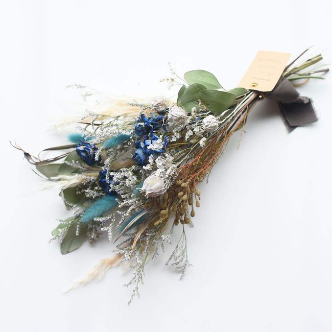 Rose Lagras Dried Flower Bouquet, Swag, Birthday Gift, Blue