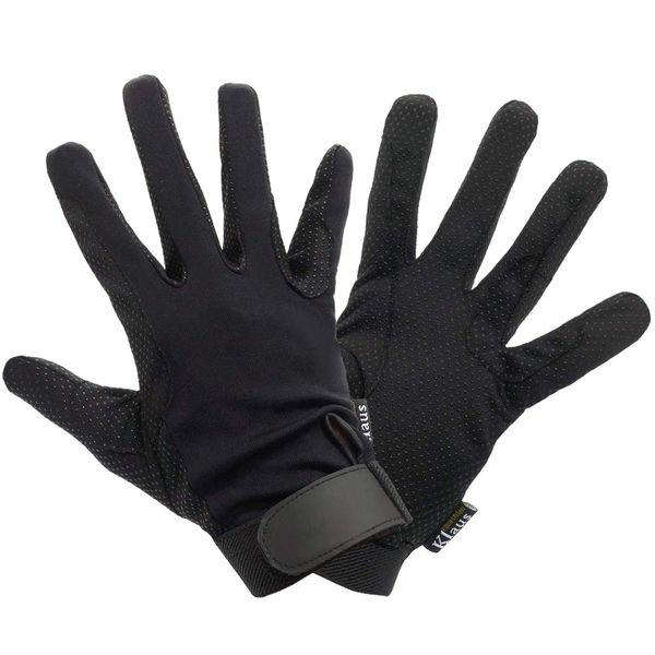 Klaus Riding Gloves EG1 Stretch Anti-Slip Easy Gloves for Riding Unisex EG1 Black (S)