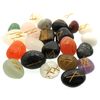 Mixed Etched Gemstone Elder Futhark Rune Set with Booklet