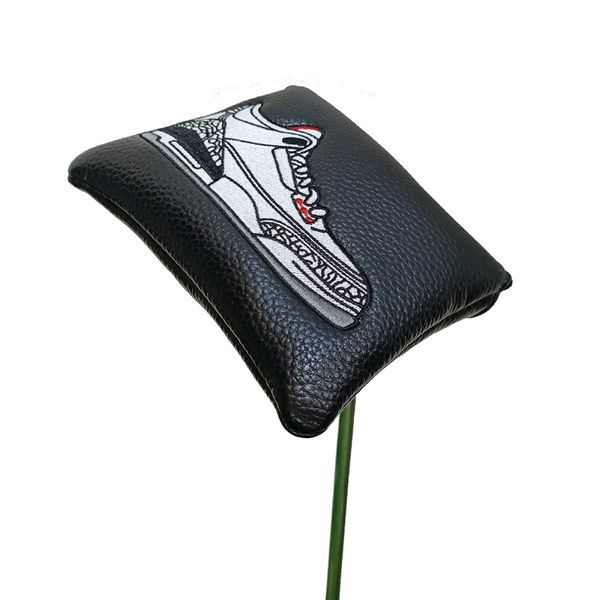 Mallet Headcover Putter Cover for Odyssey 2 Ball Tailor Made Spider Putter Shoe Pattern (Black)