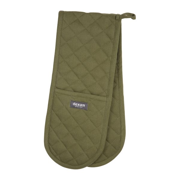 Love Colour Double Oven Gloves, Olive Green