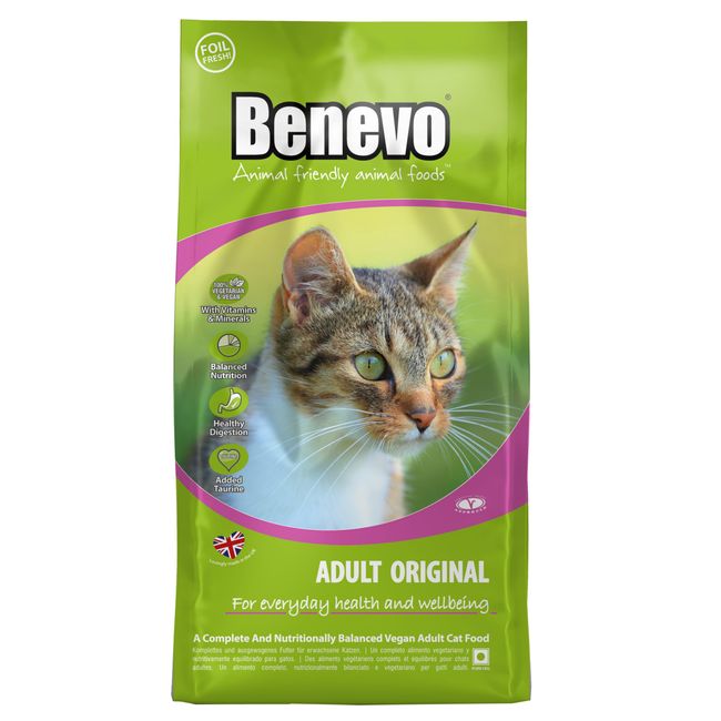 Benevo Vegan cat Food for Adult Cats 2kg. Holistic, Meat-Free, Complete, Non-gm Dry Food Kibble for Your cat. Award Winning Vegan pet Food Made in The UK.