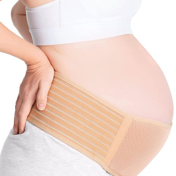 CXAFQ Maternity Support Belt Belly Band，Adjustable Belt Relieve Waist Back Abdomen Band Labour & Recovery, Maternity Support Belt Pregnancy Belly Band Adjustable No-Slip Belt.(Skin Color)