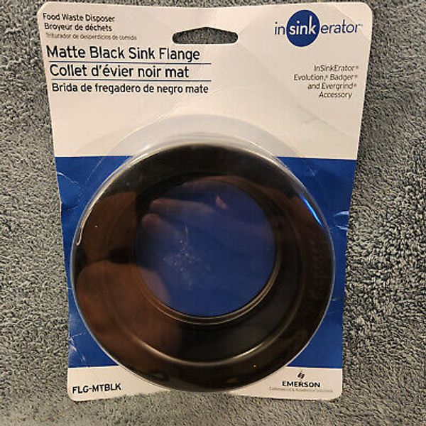 Emerson Insinkerator FLG-MTBLK 4.5" Matte Black Garbage Disposal Sink Flange