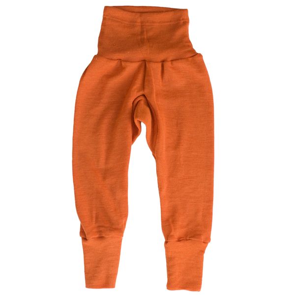 Cosilana Baby Pants, longleg with Elastic Waistband, 70% Wool 30% Silk (Orange, 3-4 Years (98/104))