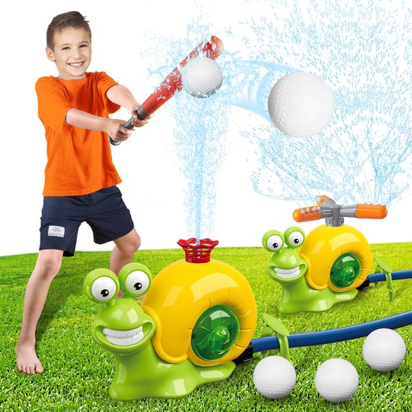 Outside Toys for Kids Ages 4-8, Water Sprinkler Baseball Toy for Kids,Toy for 4 Years Old Boy Girl, Backyard Toys for Kids Ages 4-8 3 4 5 6 7 8 Years Old, Baseball Water Sprinkler