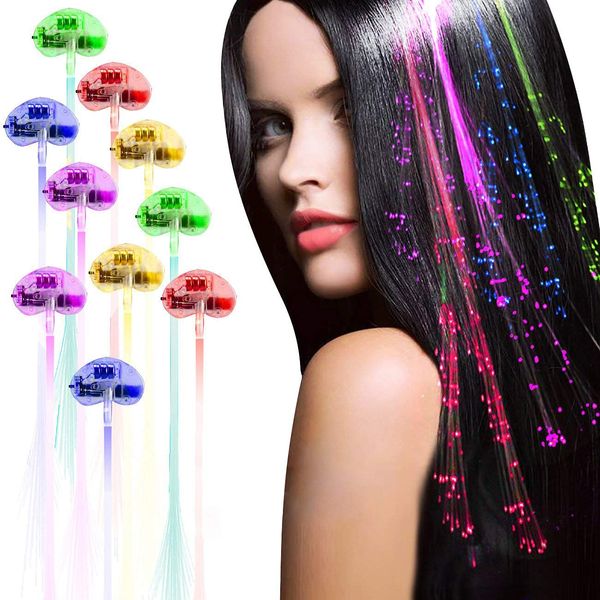 Acooe 10 Pack flashing led light up toys Optics led hair lights, flashing led Light Up Toys, Barrettes for Party, Bar Dancing Hairpin, light up hair accessories