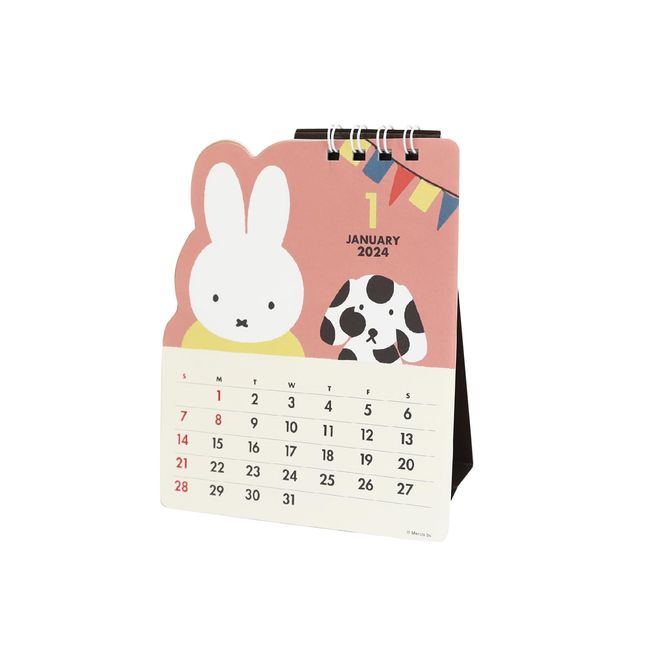 Square Miffy 2024 Calendar Tabletop Die Cut Pink BCA-6