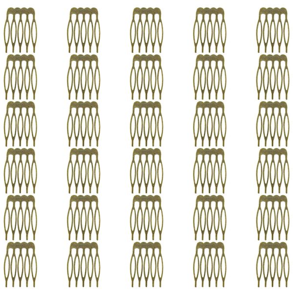 30Pcs 5 Teeth Small Hair Side Combs Hair Comb Clip Metal Small Tiny Side Hair Combs Plain Blank Crafting DIY Slide Combs Bridal Wedding Veil Combs for Women Decorative Jewelry Making (Ancient Cyan)