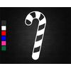 Candy Cane Vinyl Decal Sticker (10cm x 4.3cm, Red)
