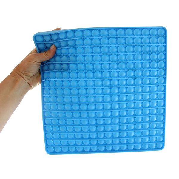 1 Jumbo 12"x12" Bubble Pop Game with 256 Bubbles to Pop - Silicone Push Poke Bubble Wrap Fidget Toy - Square - Bubble Popper Sensory Stress Toy Stress Ball Random Color