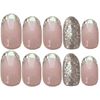 Gel Nail Tip French Glitter