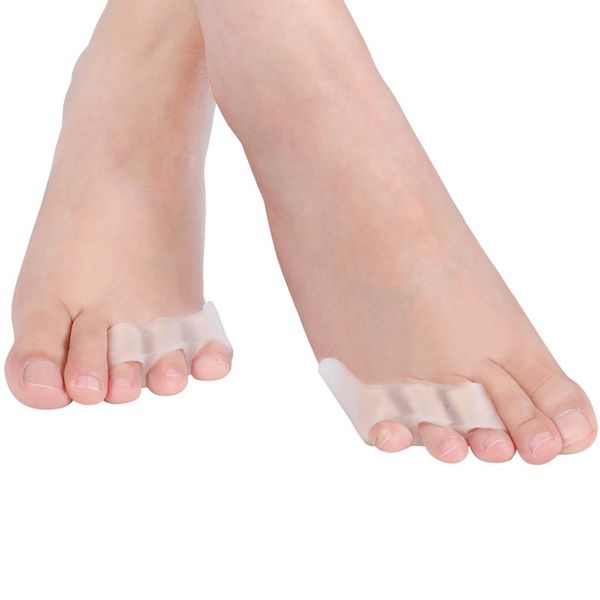 Pinky Toe Separator Protectors, Silicone Three-Hole Small Toe Protective Cover for Bunions, Toe Spacers Toe Straightener Preventing Rubbing & Relieving Bunion Relief