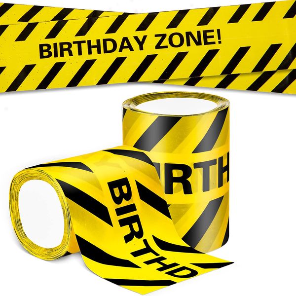 Kasyat 2 Rolls 132 Feet Construction Party Tape Construction Themed Party Tape Party Caution Tape for Construction Birthday Party Supplies Construction Decorations (Classic Style)