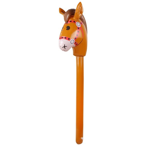 Inflatable Stick Horse,Inflatable Horse Head on Stick Horse Costume Pony/Halloween/Western Cowboy/Horse Baby Shower Birthday Party Decorations Supplies Favors, 37 Inch (Brown)