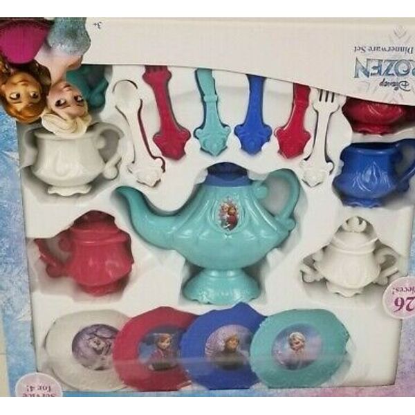 Disney Frozen Dinnerware Tea Pot Set Service for Four, 26 Pieces, New in Box 3+