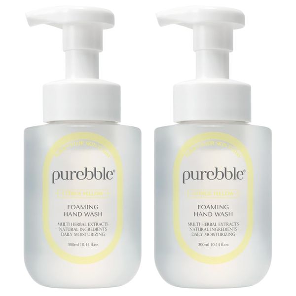 PUREBBLE Foaming Hand Soap, Citrus Yellow, 10.14fl.oz (Citrus Yellow, Pack of 2)