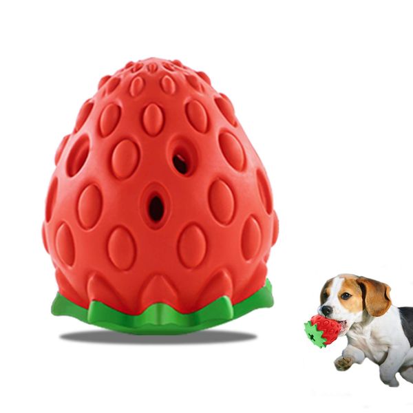 Askhald Strawberry Flavor Chew Toy for Aggressive Chewers, Dog Toothbrush Toy, Interactive Dog Toy for Small Medium Dogs