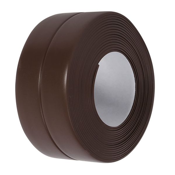 Caulk Strip, 3.2M Length Waterproof PVC Sealing Tape for Sink Tub Bathtub Toilet Edges, Self-Adhesive Mildewproof Waterproof Sealant Seal Caulking Strip for Wall Corner Edge (38mm*3.2M-Brown)