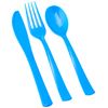 Royal Blue Solid Assorted Plastic Cutlery - Classy & Elegant Flatware Design - Perfect for Parties, Weddings & Events - 18ct