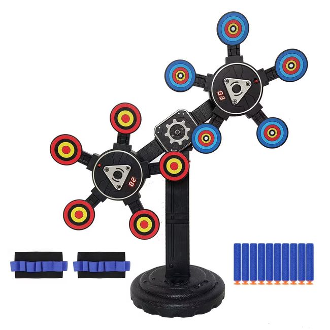 MTISGREAT Electronic Rotating Moving Shooting Target Auto Reset Digital Targets for Toy Guns Gifts for Kids Boys Girls Age 3+